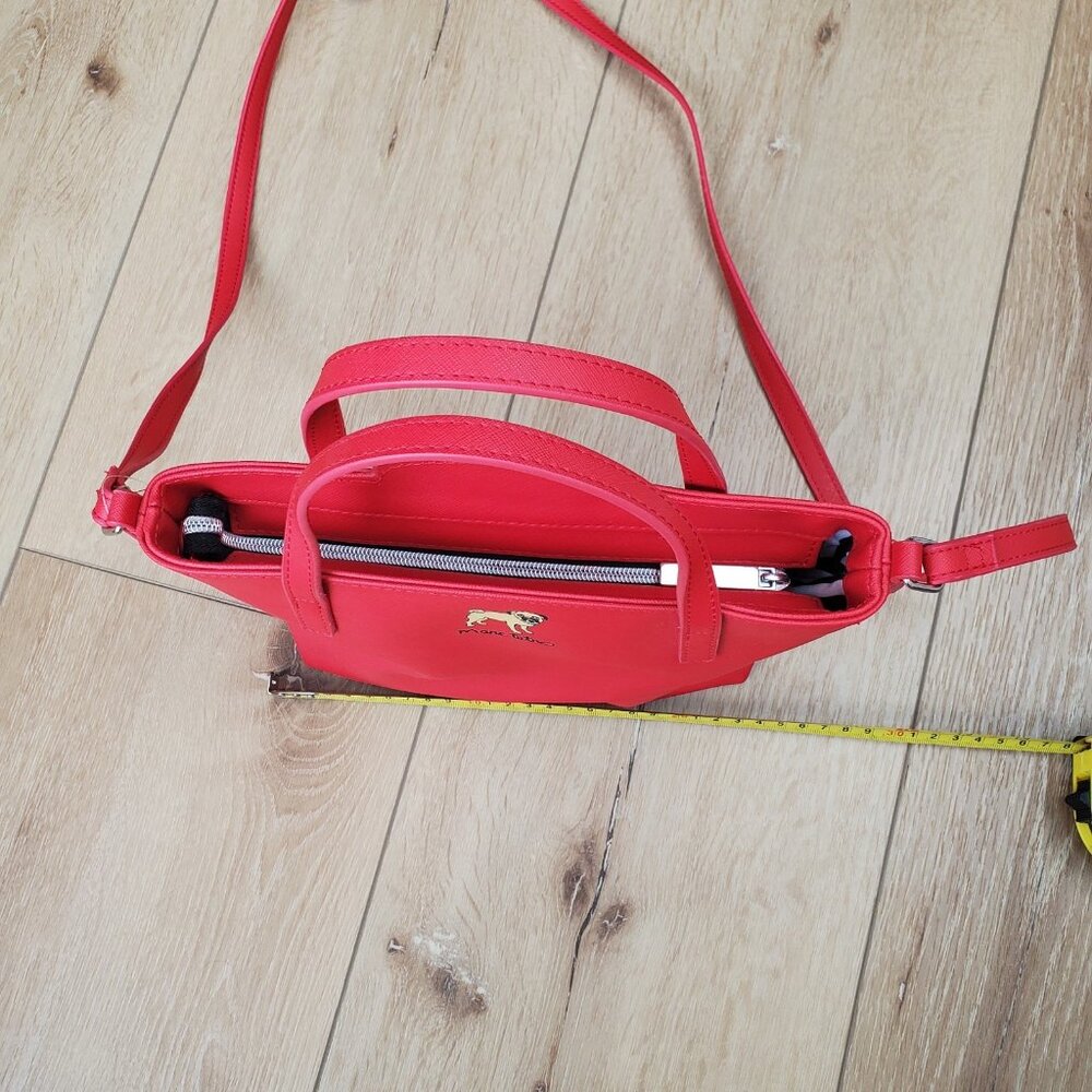 Marc Tetro Red Pug Dog Small Tote Crossbody Bag P… - image 8